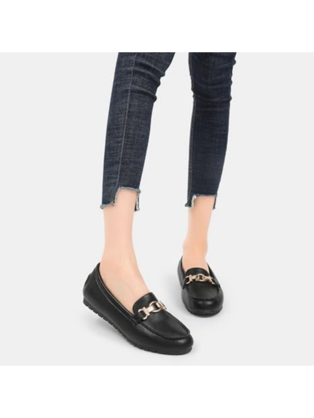 Comfortable Women's Penny Loafers - Lightweight Business Casual Slip-On Flats - Picture 2 of 6